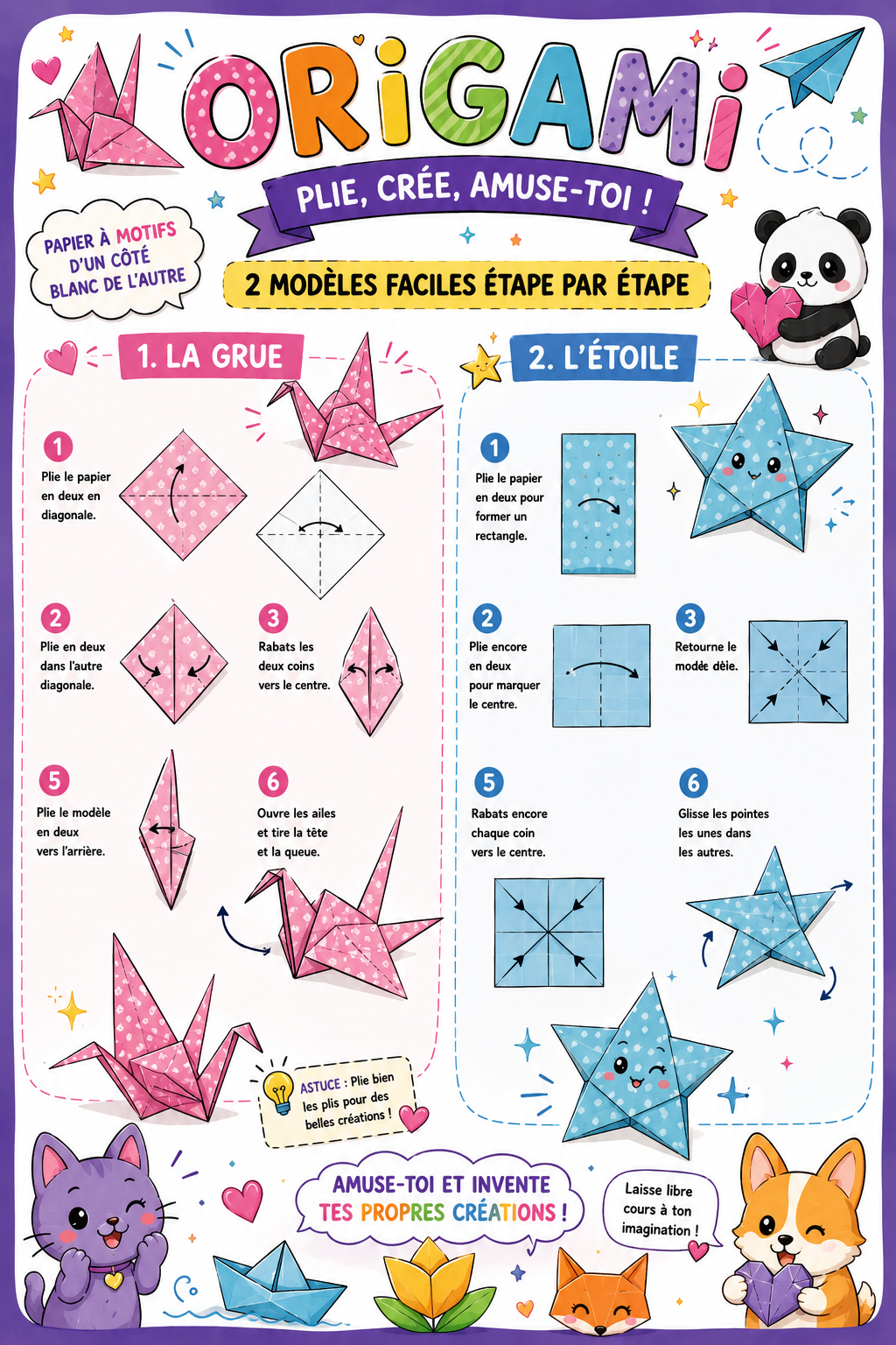Fiche origami facile pour enfants