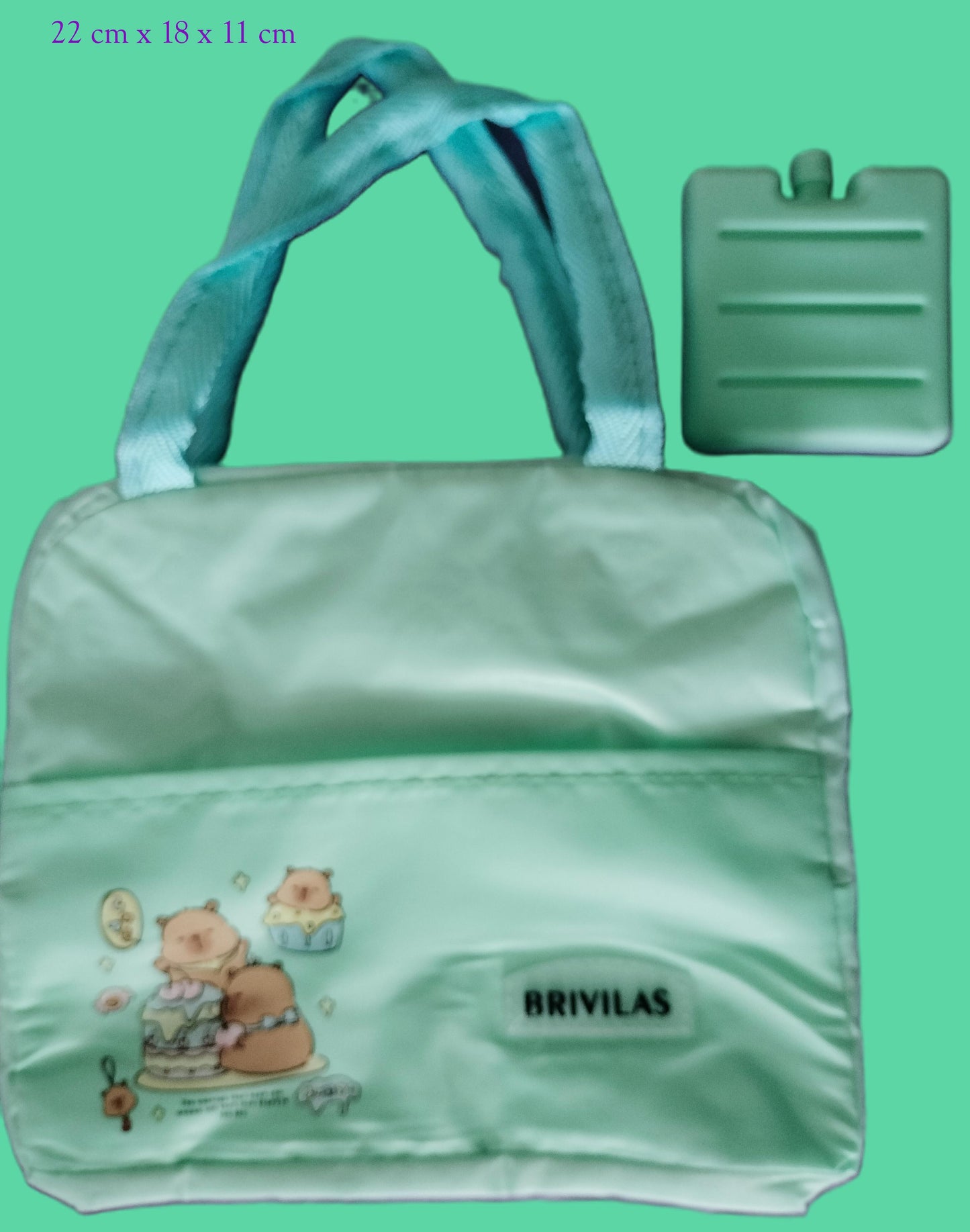 Sac isotherme Capybara + 1 mini pain de glace