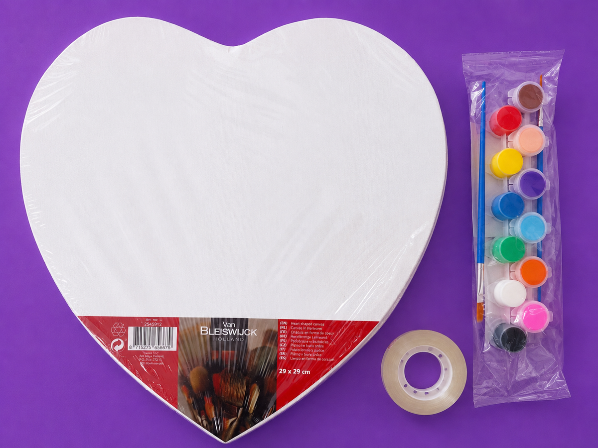Kit créatif Toile Coeur à peindre